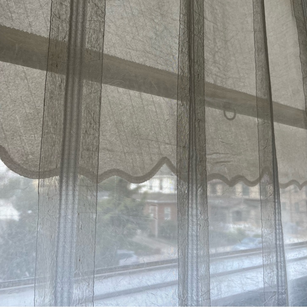 2 Curtain Panels - Sheer with Vertical Stripes - Ivory - Outstanding DEAL 🤩NWT